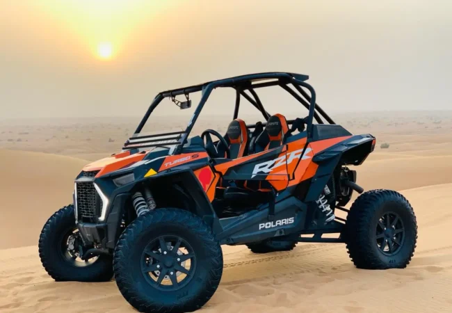 Polaris RZR 1000 Turbo two-seater buggy on the Lahbab dunes near Dubai