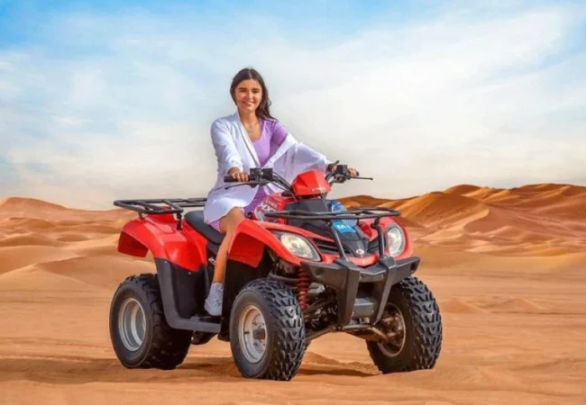 Yamaha 400cc quad bike ATV on the red dunes near Dubai