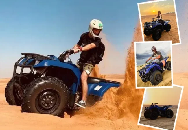 Yamaha Grizzly 450cc quad bike on a Dubai desert trail